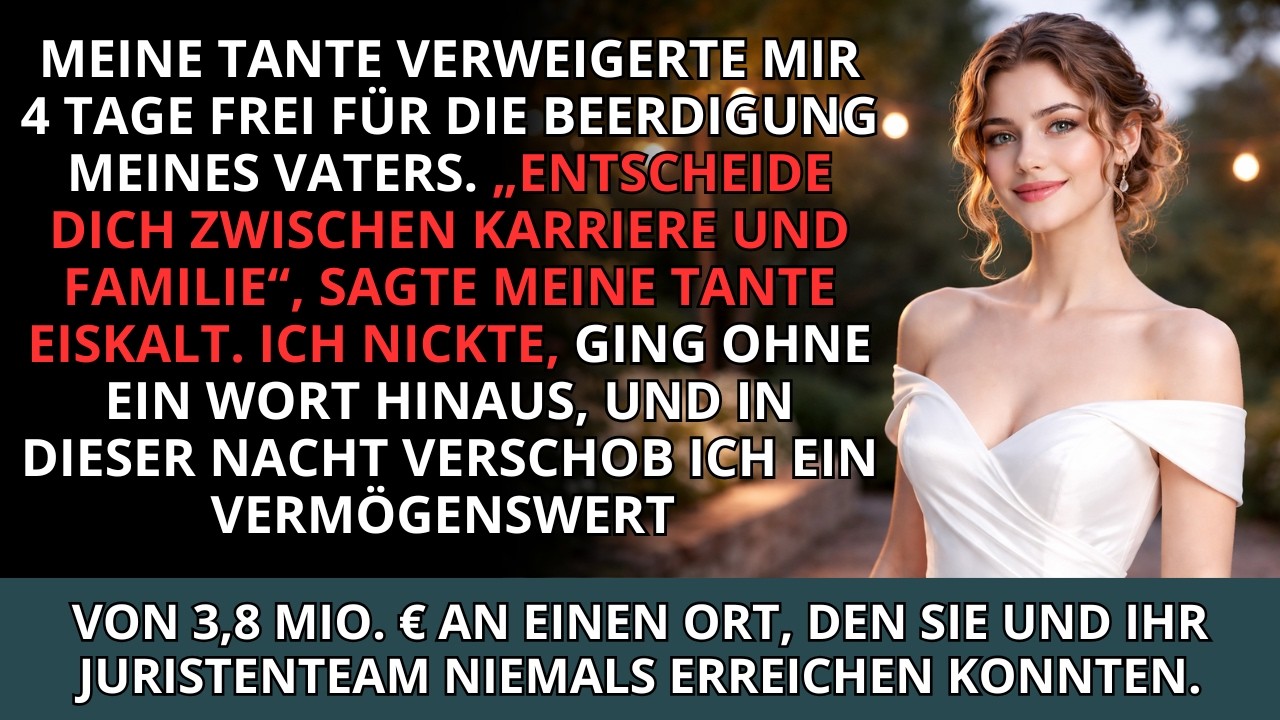 Meine Tante verweigerte mir 4 TAGE frei für Papas Beerdigung — in derselben Nacht holte ich mir A...