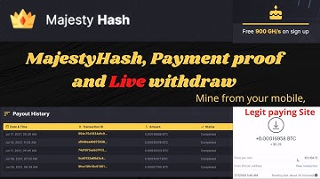 Majesty Hash | Best cloud mining website | Payment proof | Live Withdraw | Earn using mobile