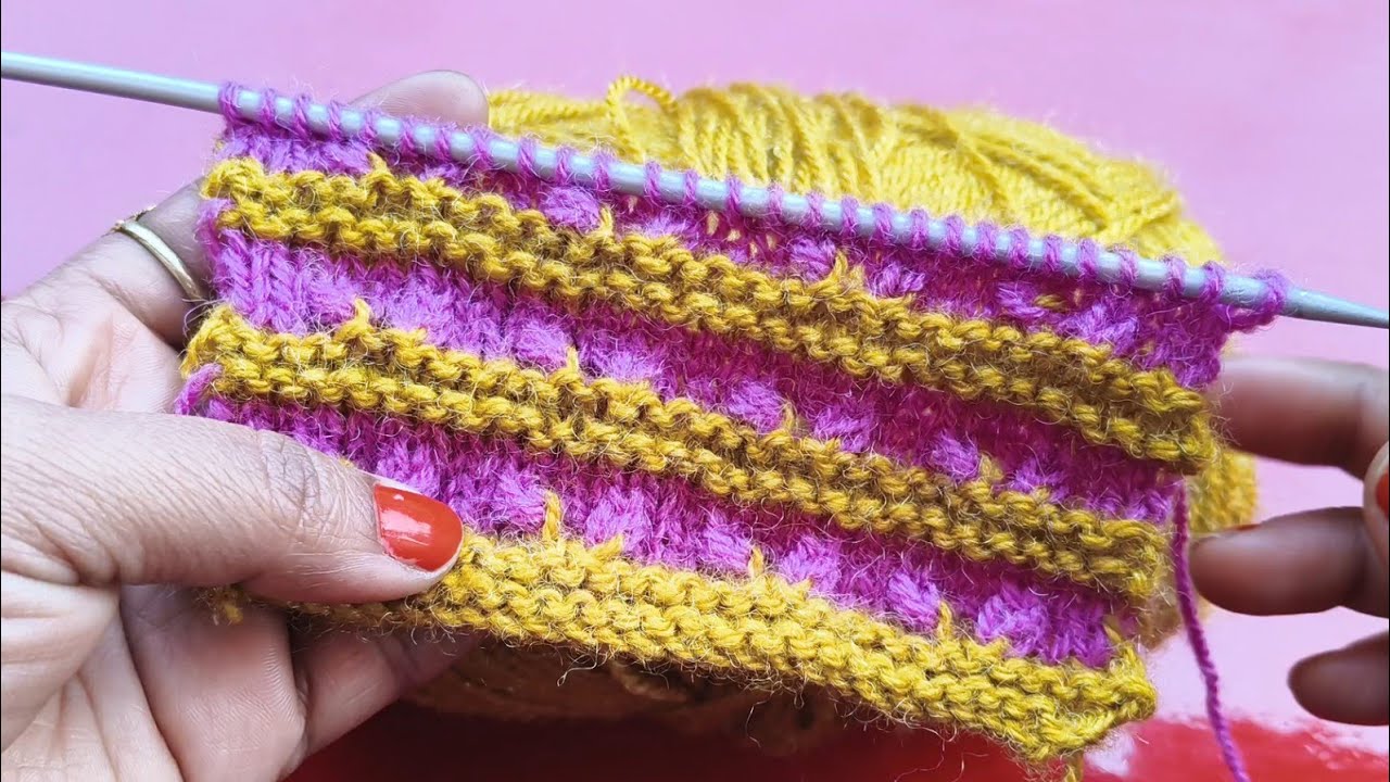दो रंग स्वेटर डिजाइन | Easy Two Color Knitting Pattern Step by Step | Latest Sweater Design