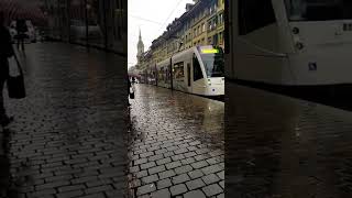 old city of Bern, switzerland #Bern #Tram #city #switzerland #rain #shorts