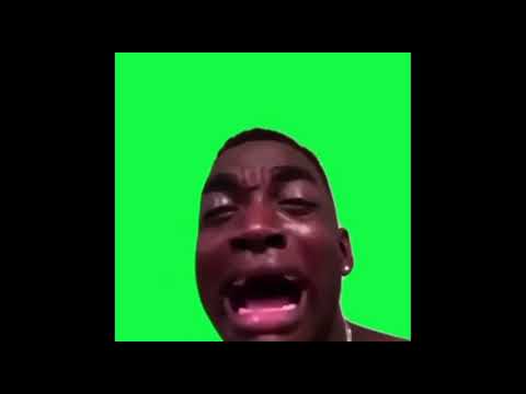 Man crying green screen