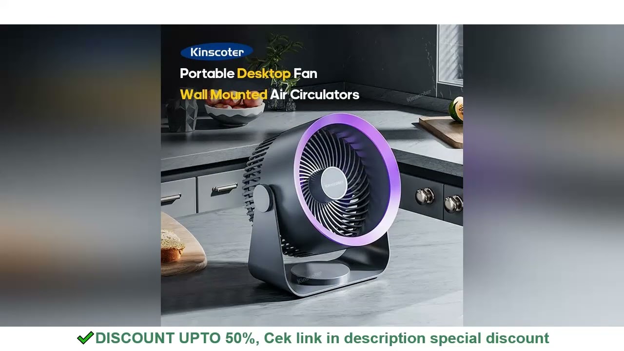 KINSCOTER Multifunctional Electric Fan Circulator Wireless Portable Home Quiet Ventilator Desktop Wa
