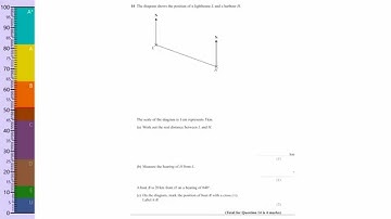 Q14 (Bearings) June 2012 Edexcel Maths GCSE Paper Higher Paper 1 Non-Calculator Exam 1MAO