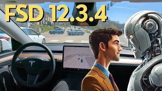 My First Drive with Tesla FSD 12.3.4 - Neural Network Artifical Intelligence