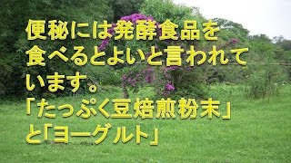 「たっぷく豆焙煎粉末」と「ヨーグルト」