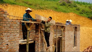 Completing the surrounding walls  Installing formwork  pouring beams for the main door and windows