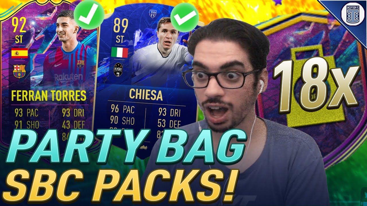 PARTY BAG IS HERE!😲 x18 PARTY BAG SBC PACKS! FIFA 22 ULTIMATE TEAM YouTube