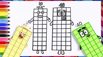 (Numberblocks) How To Draw Numberblocks 30 & 40 | Drawing & Coloring Tutorial For Kids | Art Start