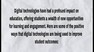 Module 1: Introduction to the Digital Age: The Digital Age Impact on Education