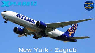 X-Plane 12 3 0 b4 FlightFactor 777F Atlas Air Cargo New York - Zagreb