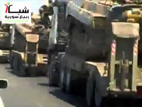 100s Of Army Armored Vehicles Heading From Damascus To Homs Hama 2nd Of July 2011 