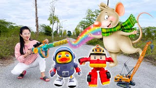 Changcady and the giant mouse, found a jumping duck and a crane - Part 334