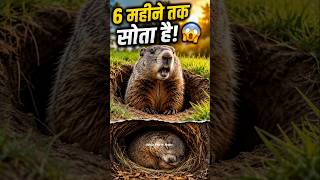 6 महीने तक सोने वाला जानवर! 😱 | Groundhog Amazing Facts in Hindi 🐿️💤 #Groundhog #AnimalFacts #shorts