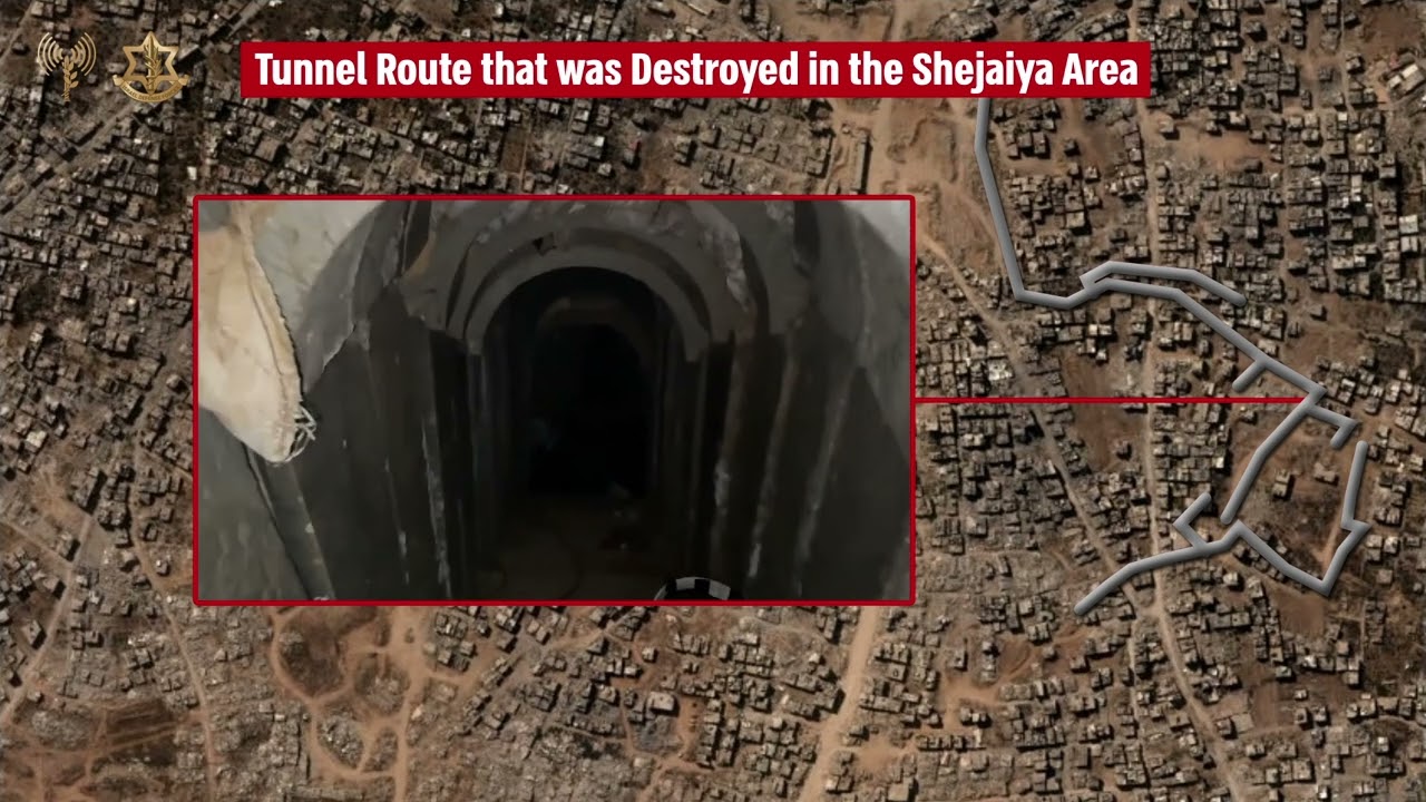 IDF displays route of Hamas tunnel in Shejaiya that was demolished