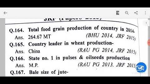 JRF , MCAER PG CET Agriculture Questions With Answers in (Hindi-English)