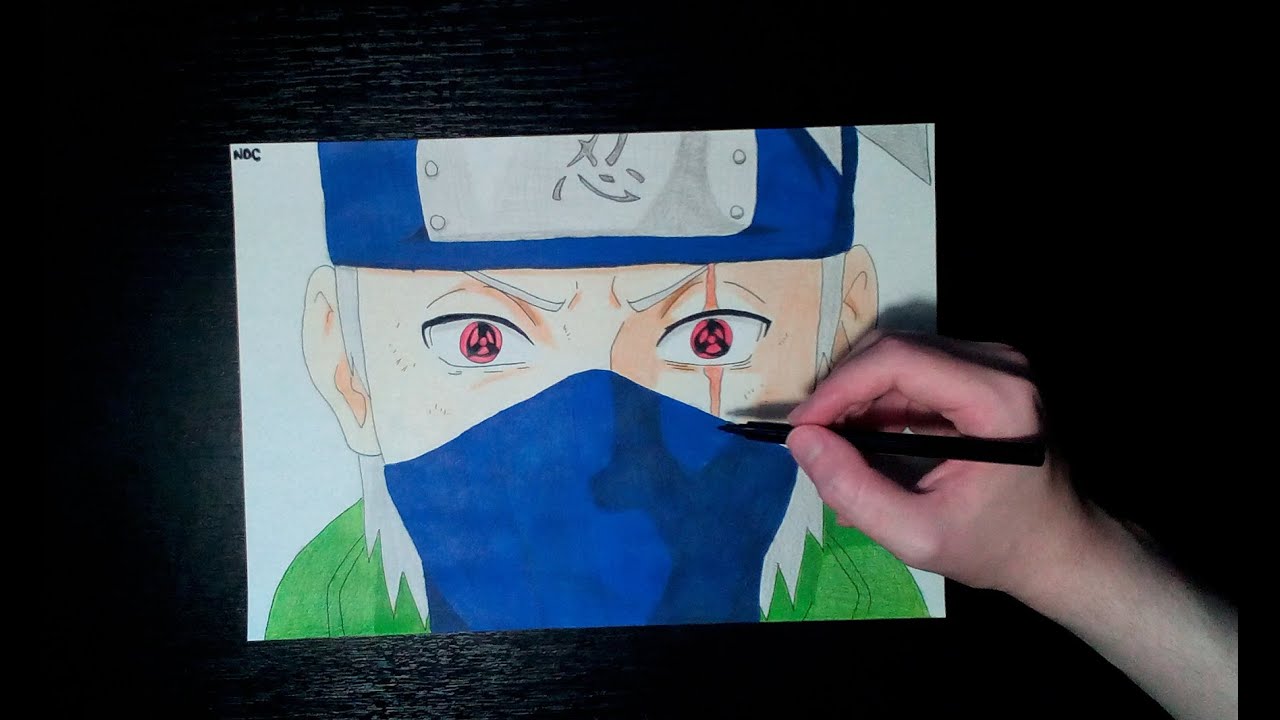 Speed Drawing Kakashi Hatakes Double Mangekyou Sharingan Naruto Shippuden Episode 473