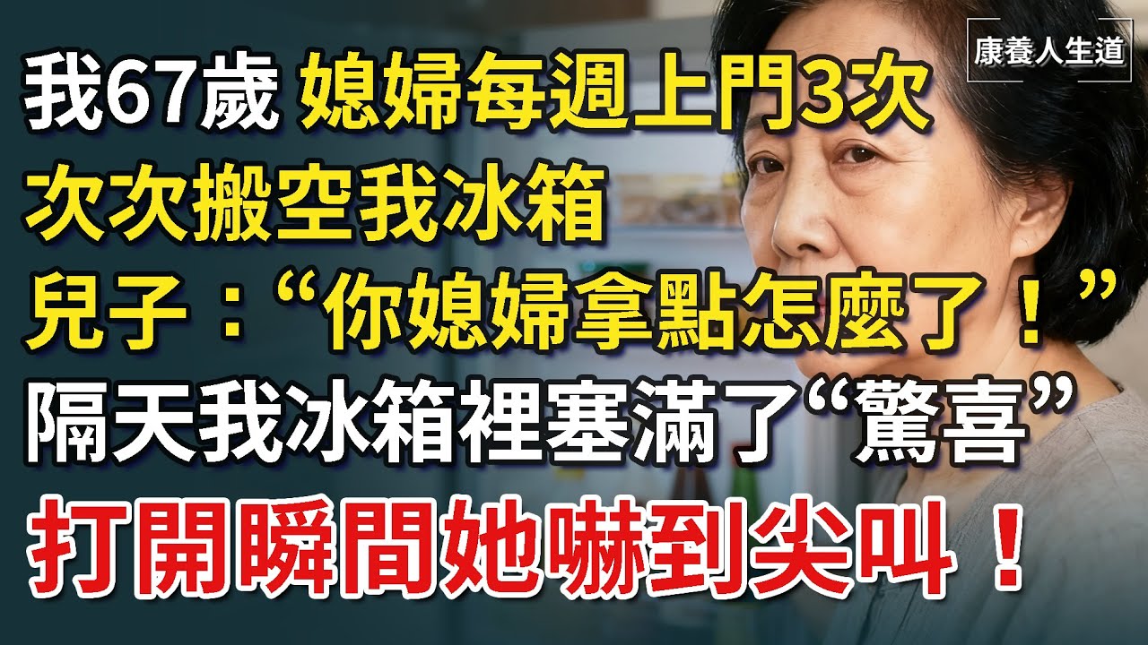 我67歲，媳婦每週上門3次，次次搬空我冰箱，兒子：“她是你媳婦，拿點怎麼了！”隔天我冰箱裡塞滿了“驚喜”，打開瞬間她嚇到尖叫！【康養人生道】 #康養人生道 #上了年紀該明白的事 #養老 #聰明老人
