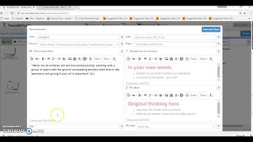Creating Note cards Using NoodleTools