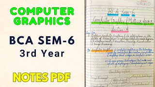 Computer Graphics BCA 6th Semester 6 |Multimedia Applications| PU notes Pdf Panjab University Punjab