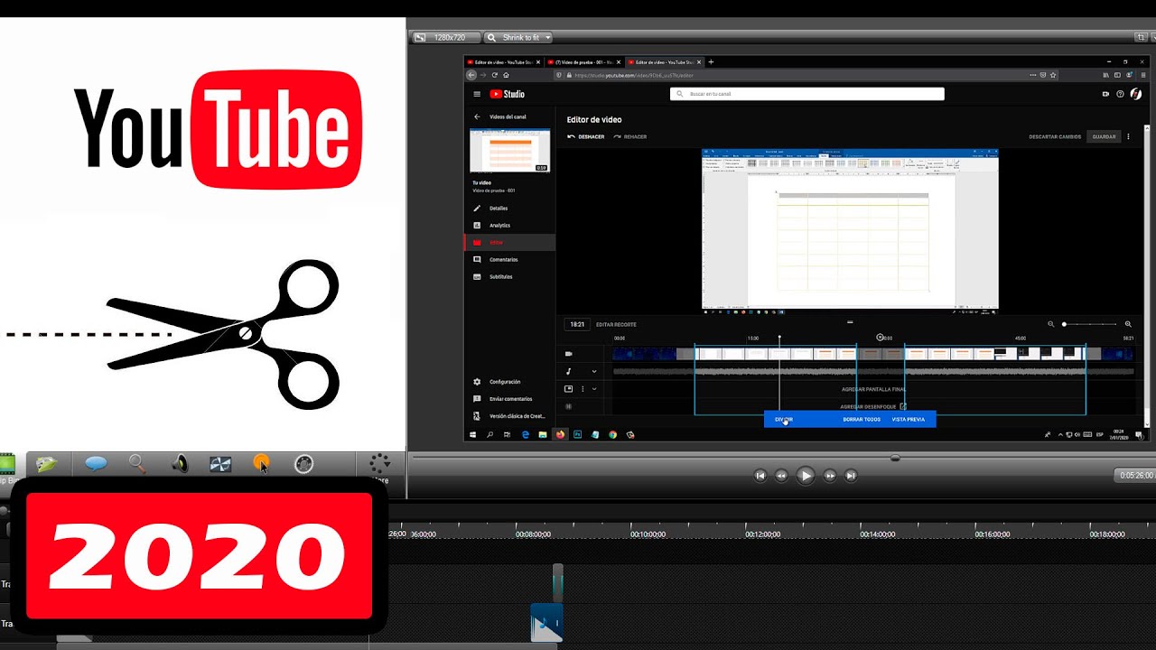 montículo declarar herramienta Como recortar un video de YOUTUBE ya subido 2020. (Cortar un video con  Youtube Editor) - YouTube