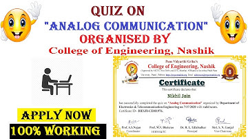 Free Quiz Certificate | Analog Communication | Get Certificate Within 2 Minutes