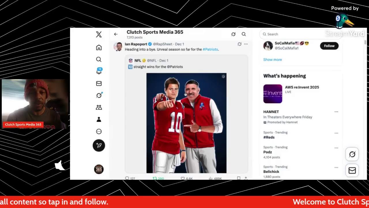 Clutch Sports Media 365 Patriots Blitz Decimation on MNF 33-15 Pats Win