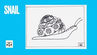 How to draw a PRETTY snail with PATTERNS : relaxing drawing for beginners