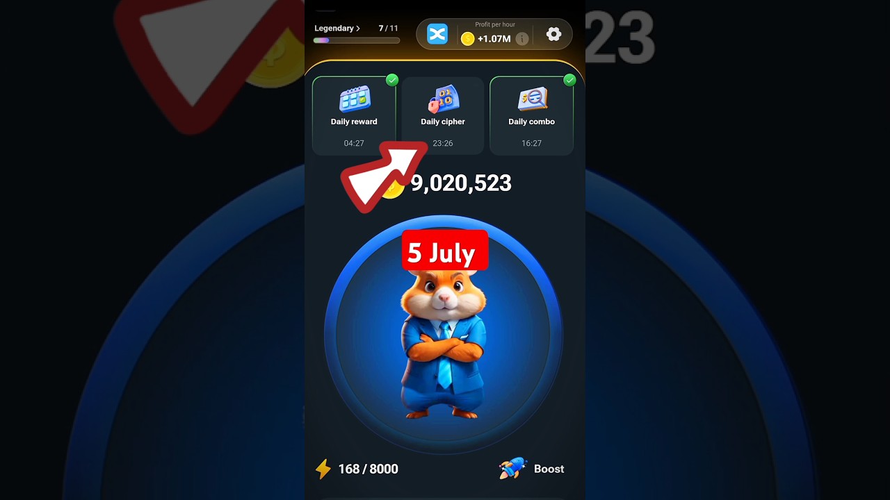 How to unlock daily Cipher code | hamster kombat daily cipher code 5 July 