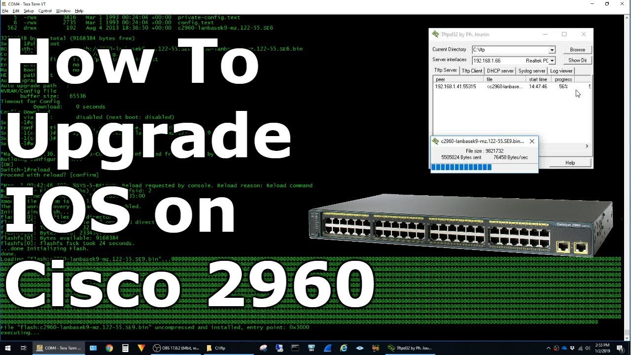 How To Upgrade Cisco Ios On 2960 Switch Youtube