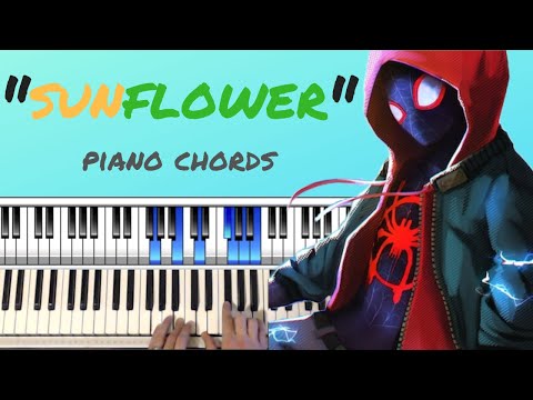 How To Play "Sunflower" - Piano Chords Lesson - Post Malone and Swae Lee