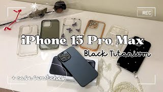 iPhone 15 Pro Max Black Titanium 256 gb Unboxing + Accessories (Phone Case Swatches) by Chelle Bermudez 14,217 views 4 months ago 8 minutes, 29 seconds