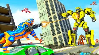 Police tiger robot car game-Tiger robot bike game, Multi robot car transform Android iOS Gameplay. screenshot 2