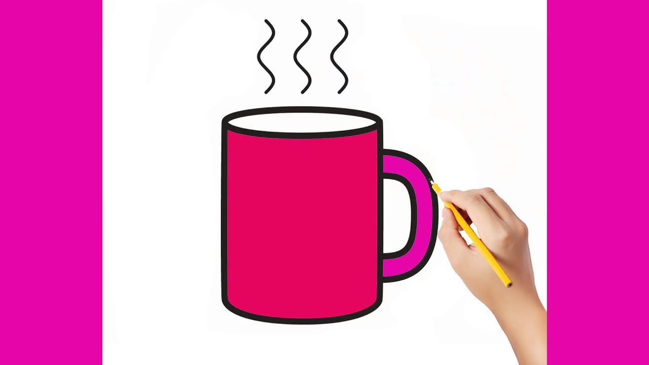 how to draw a coffee mug easy | kukku drawing | mug drawing step by ...