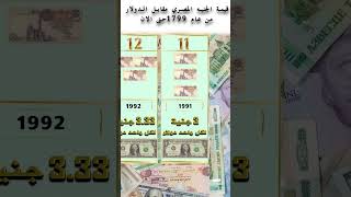 الجنية ينهار أمام الدولار عبر العصور من33 دولار للجنيه اللي33 جنية للدولار #الدولار  #الجنية #shorts