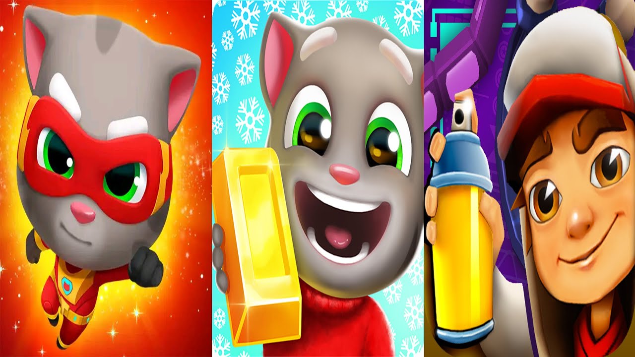 Talking Tom Gold Run Vs Talking Tom Hero Dash - Subway Surfers Space  Station Gameplay 2021 - Youtube