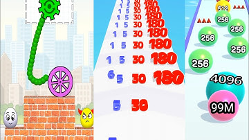 Ball Run 2048 Vs Number Master Vs Draw To Smash| Android Ios gameplay