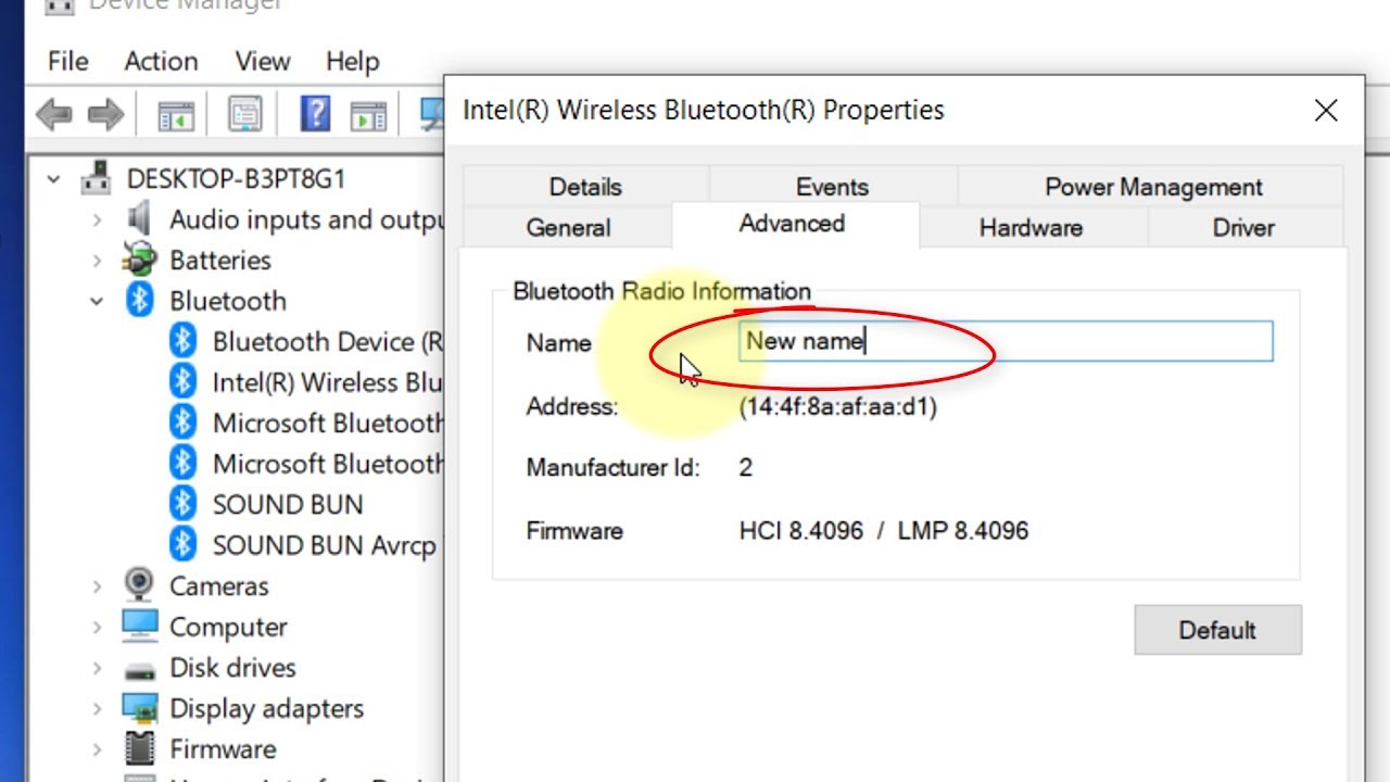 Change Bluetooth Name Of Windows 10 PC without restarting PC easily