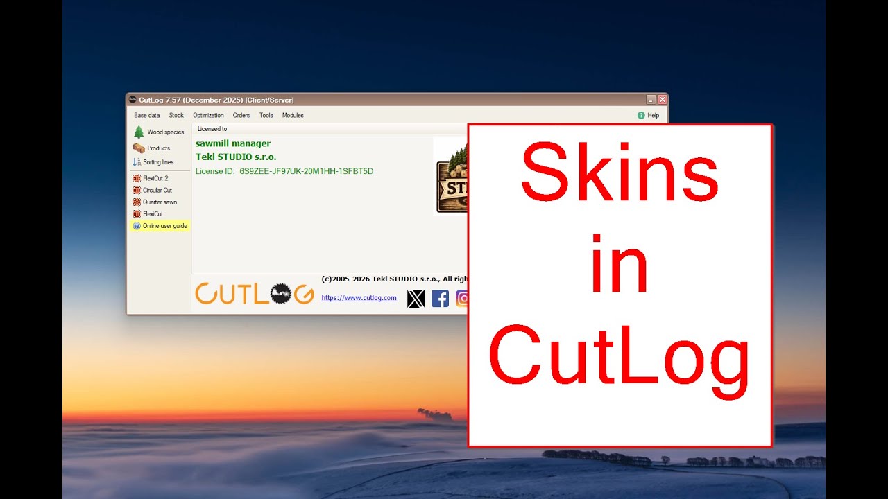 Change skin in CutLog