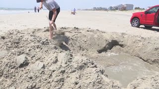 Officials warn of dangers of digging, leaving holes at beaches