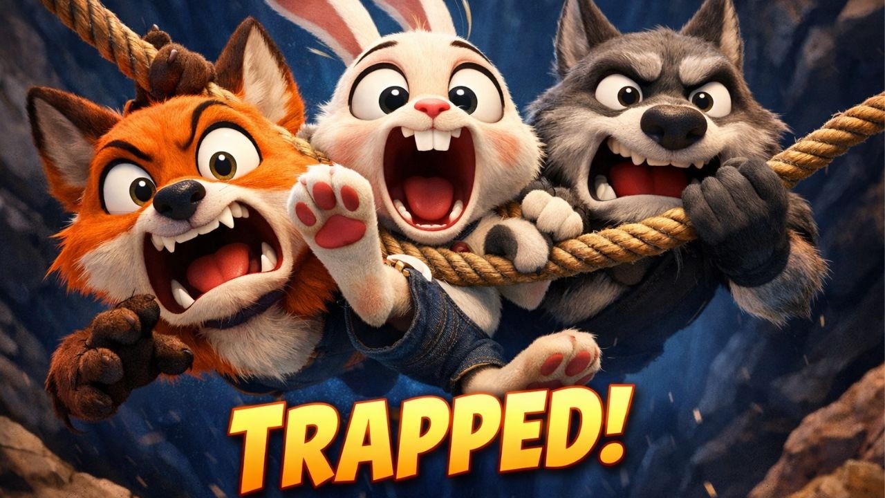 Fox & Rabbit Trapped – Forced to Cooperate  Pixar 3D Animated Comedy  8k mp4