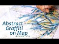 Abstract graffiti on map  artwork 15  process