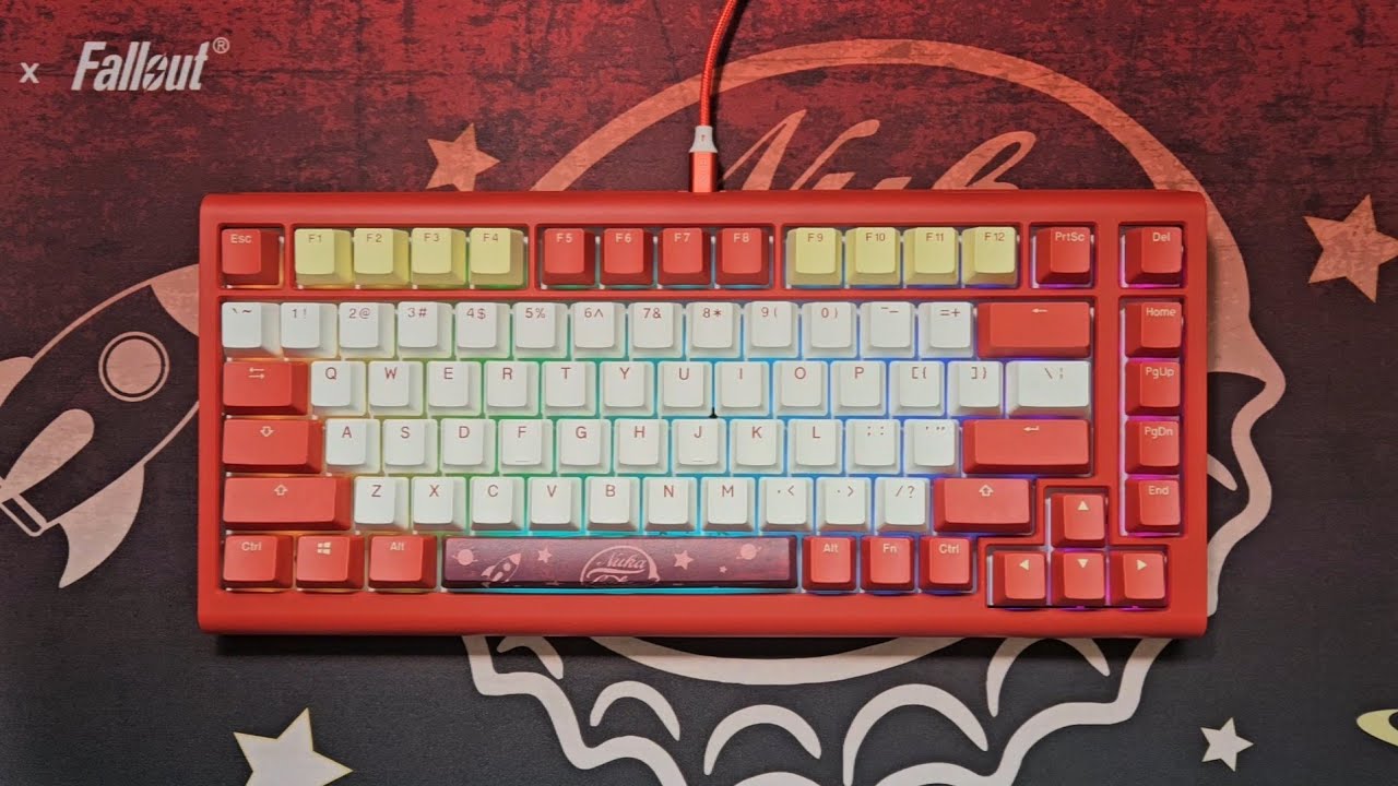 Clavier Mécanique Ducky X Bethesda Fallout Nuka Cola - Switches Cherry MX2A Red - Neuf Sous Blister