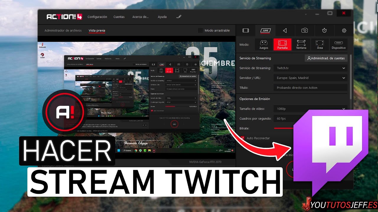 PROBLEMAS AL TRANSMITIR DESDE ACTION EN YOUTUBE visual data 5
