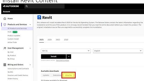 Install Revit 2024/2025/2026 Content Library