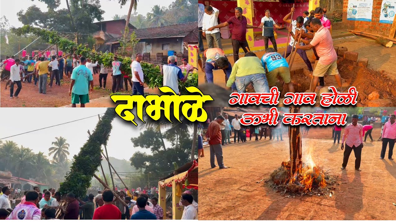 देवगड दाभोळे गावची गाव होळी उभी करताना  ( शिमगोत्सव २०२६ ) 