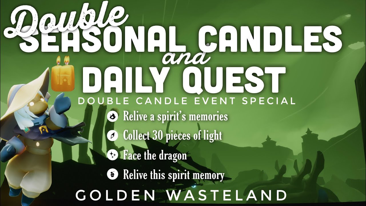 DOUBLE Seasonal Candles + Daily Quests in Golden Wasteland sky Cotl