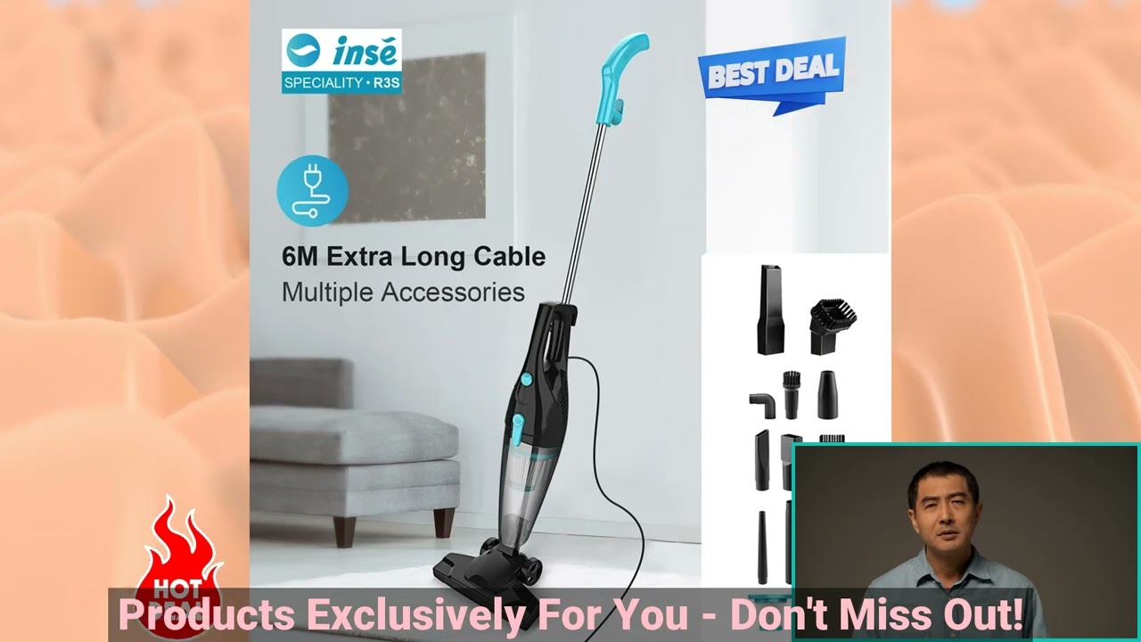 1005001699618954 INSE Vacuum Cleaner Corded Stick Vacuum Cleaner R3S Powerful Suction 4