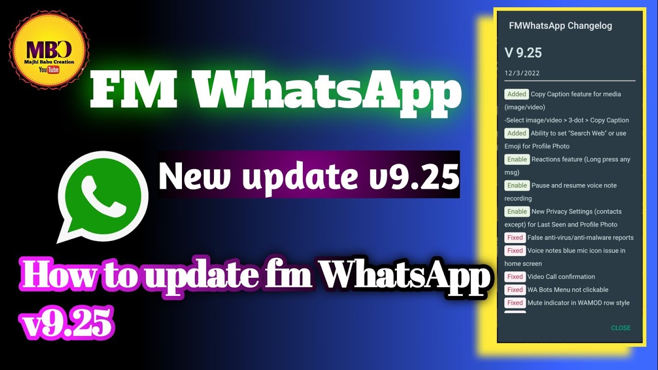 How to update fm WhatsApp v9.25 FM WhatsApp New Updates