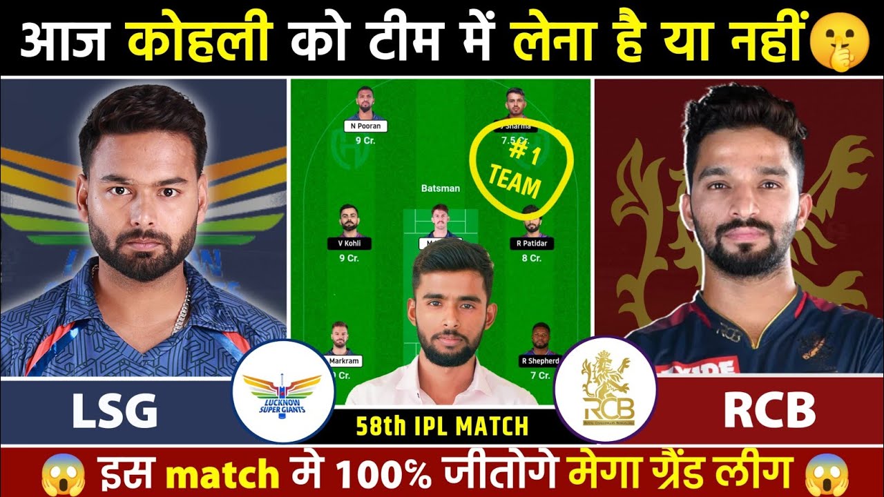 LSG vs RCB Team Prediction | RCB vs LSG Today Match Prediction | RCB vs LSG IPL 2025 |LSG vs RCB IPL