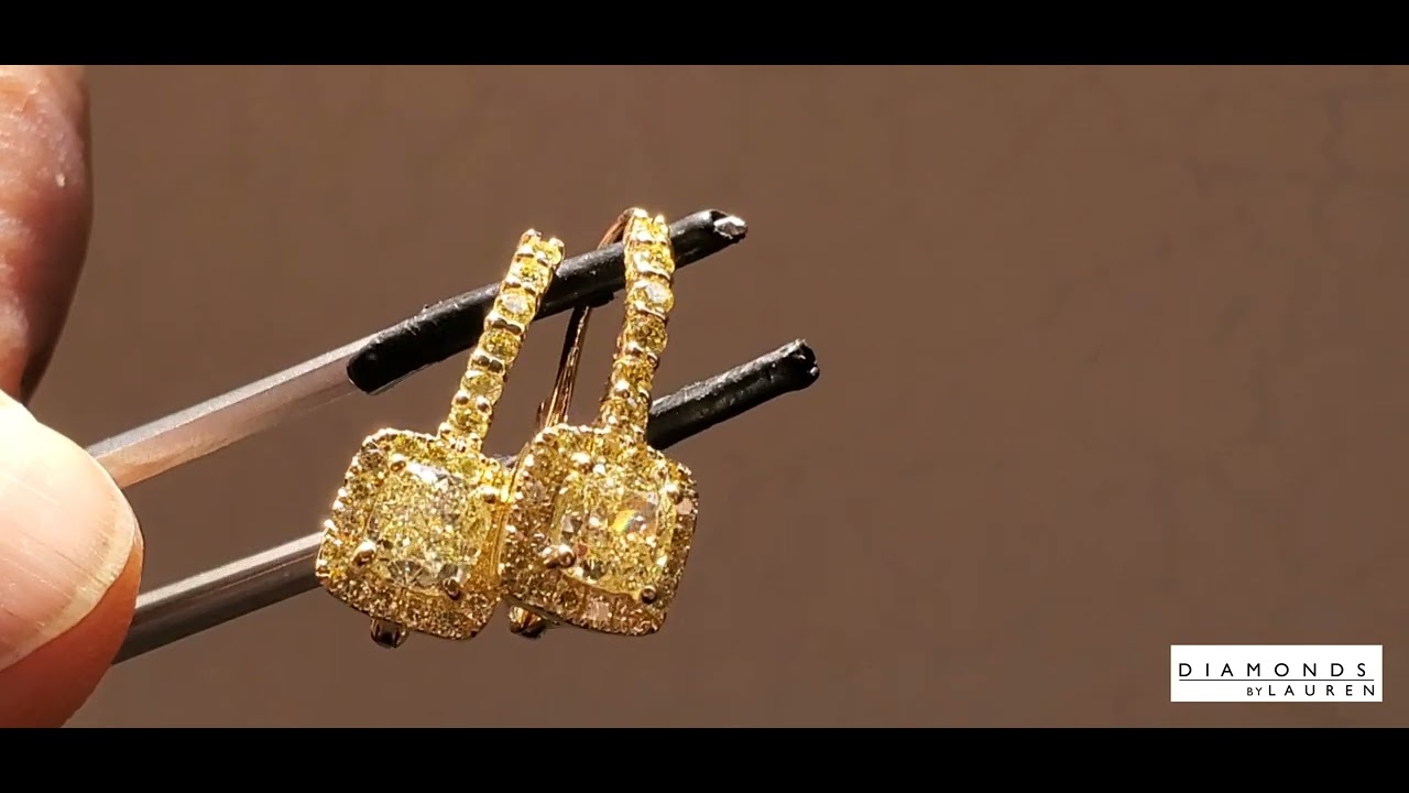 Natural Canary Diamond Earrings R9901